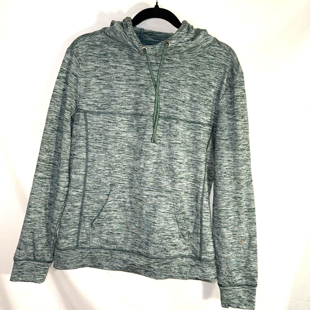 CRANE Cowl Neck Hoodie Women's Medium Green Pullover Long Sleeve Pockets Sz M